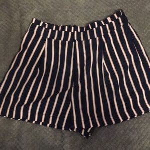 Forever 21 high-rise pinstripe paper bag shorts